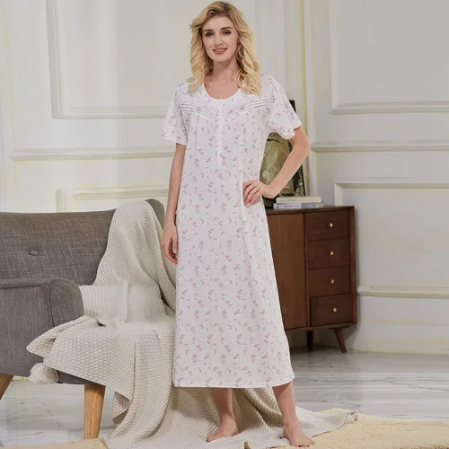 Vista 2 de Keyocean - Camisones para mujer, 100% algodón, suave, ligero, cómodo, ropa de dormir
