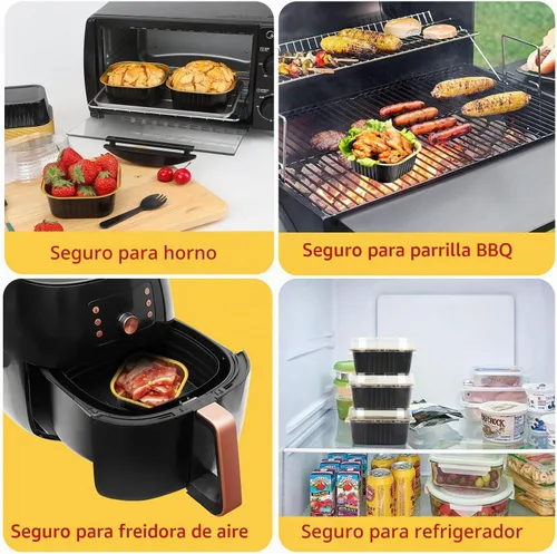 Vista 5 de LNYZQUS Moldes para Mini Pasteles de Cupcake de 5 oz con Tapas, Paquete de 40, Moldes de Papel de Aluminio para Cupcakes, Moldes para Hornear