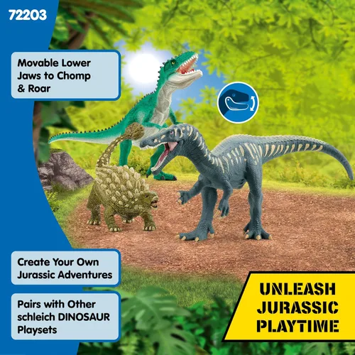 Vista 4 de Schleich Dinosaurs - Ataque del Trío de Dinosaurios - Juguetes de dinosaurios para niños y niñas - Figuras de dinosaurios para niños a partir de 5
