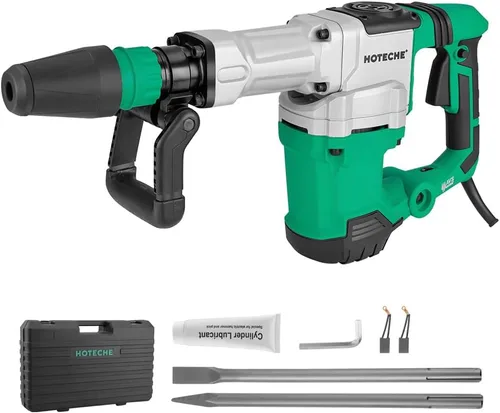Vista 11 de Hoteche Martillo giratorio 3 en 1 de 1-1/8 pulgadas SDS Plus Martillo eléctrico de 7 amperios/850 W de velocidad variable con cable para hormigón