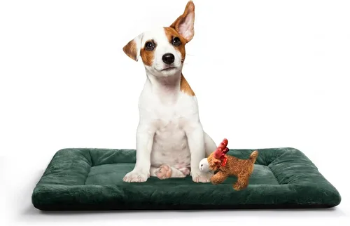 Vista 46 de Alfombrilla de cama para jaula de perro para perros extra pequeños. Cama de jaula de perro ultra suave. Alfombrilla de perrera lavable y Rosa