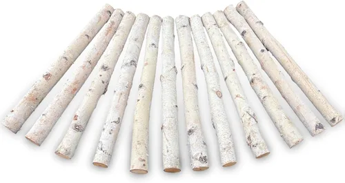 Vista 8 de Troncos de abedul, paquete de 12 troncos de madera de abedul, ramas de abedul para decoración de chimeneas, manualidades