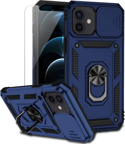 Vista 15 de Funda para iPhone 12 / iPhone 12 Pro con cubierta para lente de cámara, protector de pantalla HD, protección contra caídas de grado militar, soporte