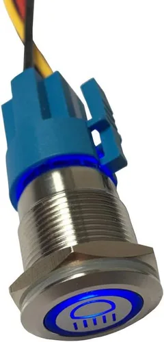Vista 11 de ESUPPORT Interruptor de palanca de metal de advertencia de peligro de La luz azul del LED cambia el cable del enchufe del zócalo del vehículo 62.3