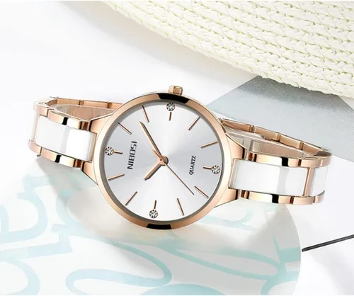 Vista 3 de NIBOSI Women's Watches Analogue Black&White Diamond Dial Watches for Women Ladies Girl Stylish Quartz Dress Wrist Watches Girl's Gift