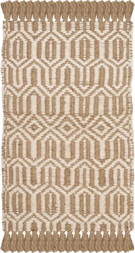 Vista 2 de SAFAVIEH Natural Fiber Collection - Alfombra decorativa de 2 x 3 pies, natural y marfil, hecho a mano, estilo bohemio con flecos, ideal para zonas