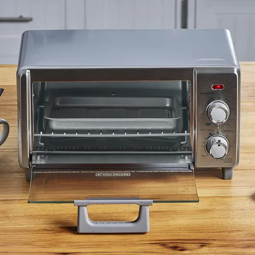 Vista 10 de BLACK+DECKER Crisp 'N Bake Air Fry - Horno tostador de convección para encimera, capacidad media, 4 rebanadas, 5 en 1, se adapta a pizza de 9
