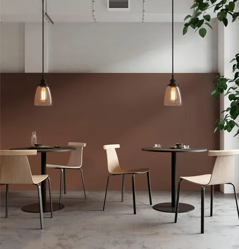 Vista 5 de Lámpara Pathson de techo, con forma de óvalo, estilo rústico retro, diámetro de 5.6”, con tapa de base de metal y cordón de tela ajustable, diseño