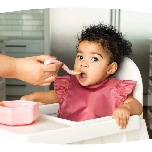 Vista 2 de Tiny Twinkle Cuchara para bebé, cuchara de alimentación para bebés sin BPA, cuchara de silicona para bebés, cucharas para bebés, artículos