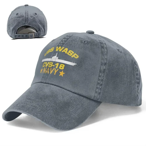 Vista 8 de JINGUImao USS Wasp Cvs-18 - Gorra de béisbol vaquera, sombrero de papá, sombrero de papá