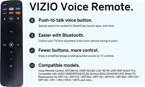 Vista 4 de Control remoto de voz OEM XRT260 para Vizio Smart TV 2023 M65QXM-K03 M75QXM-K03 V755M-K03 V705M-K03 D43fM-K04 M50QXM-K01 V505M-K09 V585M-K09