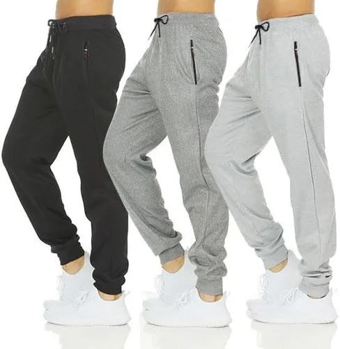 Vista 2 de DARESAY Pantalones deportivos Tech de forro polar Dry Fit Performance para hombre paquete de 3