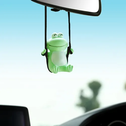 Vista 14 de Colgante de pato en columpio para automóvil, decoración linda para el auto, regalo para el espejo retrovisor y accesorios para colgar en el espejo