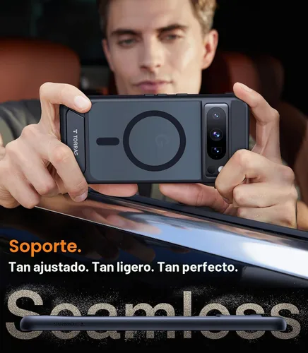Vista 6 de TORRAS Funda magnética y soporte para Google Pixel 8 Pro, compatible con MagSafe, protección contra caídas de grado militar de 12 pies, ajuste