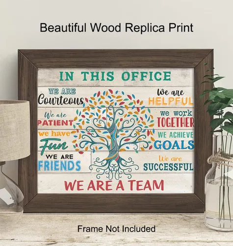 Vista 2 de Arte de Pared y Decoración de Oficina de Trabajo en Equipo - Arte de Pared para Hogar y Lugar de Trabajo - Póster Motivacional de Inspiración