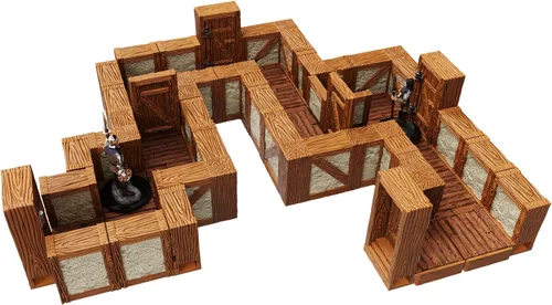 Vista 4 de WizKids Warlock Tiles: Expansión – Paredes rectas Ciudad y Pueblo de 1 pulgada