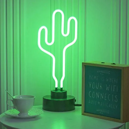 Vista 8 de Escultura de luz de neón de tubo de vidrio real de 12 V, letrero de neón de hongo para escritorio, decoración de pared hecha a mano, arte de pared