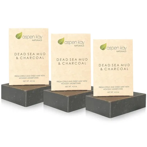Vista 11 de Pastilla de jabón de barro del mar Muerto, 100% orgánica y natural Con carbón activo y aceites esenciales de grado terapéutico. Sin productos