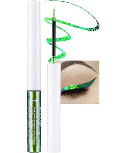 Vista 9 de Chameleon - Delineador de ojos con purpurina líquida, 1 bolígrafo dorado metálico de alta pigmentación para maquillaje para sombra de ojos, punta 01#
