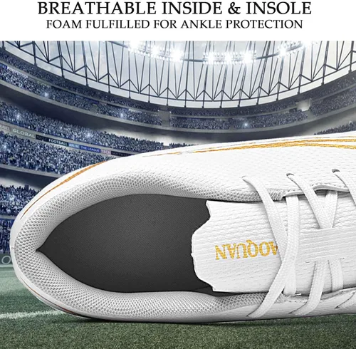 Vista 3 de Niber Tenis de fútbol unisex AG para entrenamiento juvenil en interiores tenis de fútbol atlético equipo de fútbol TF 22zn-cd-awhite 9 niños grandes