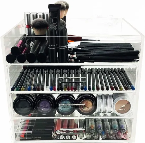 Vista 2 de OnDisplay Organizador de cosméticos/maquillaje acrílico de 4 niveles