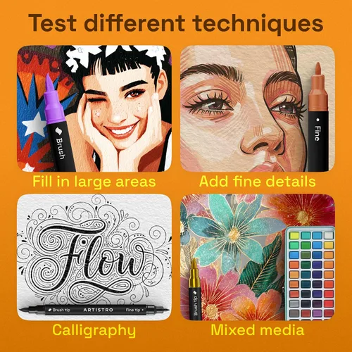 Vista 6 de ARTISTRO Acrylic Glass Marker Pens for Wine Glasses