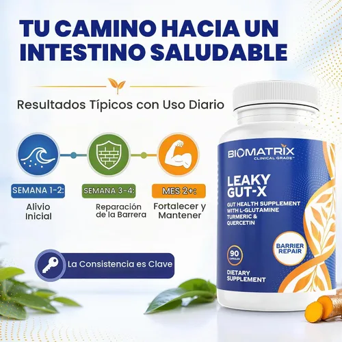 Vista 6 de BioMatrix Suplemento de reparación intestinal con fugas, glutamina, soporte