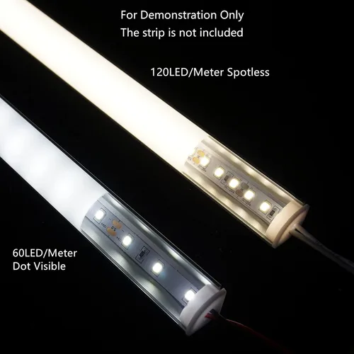 Vista 8 de THMOOTHER Paquete de 20 tiras LED en forma de V de 3.3 pies, sistema de difusor de canal de aluminio, cubierta lechosa extruida con conector