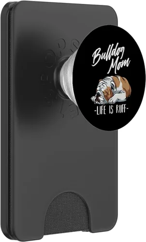 Vista 7 de Regalo de Bulldog Inglés divertido Bulldog Ropa Bulldog Mamá Life Is Ruff PopSockets Agarre y soporte para teléfonos y tabletas, Negro