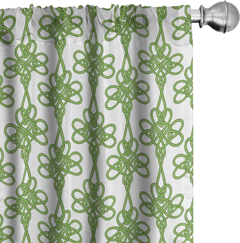 Vista 48 de Lunarable Cortinas con estampado de madera, madera natural rústica con rayas, patrón abstracto ovalado, tema de carpintería, tratamientos