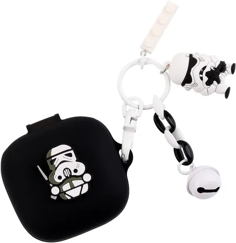 Vista 10 de Funda para auriculares Beats Fit Pro, funda de carga de silicona de dibujos animados con lindo llavero de muñeca con cordón antipérdida
