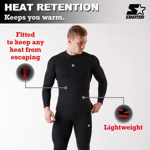 Vista 3 de Starter Conjunto de capa base para hombre, parte superior e inferior, camisas de compresión para hombres, pantalones de compresión para hombre