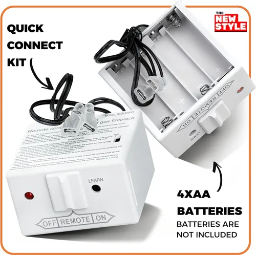 Vista 3 de Kit de control remoto para chimenea de gas, control remoto de encendido/apagado, para sistema de válvula de milivoltio, reemplazo para skytech