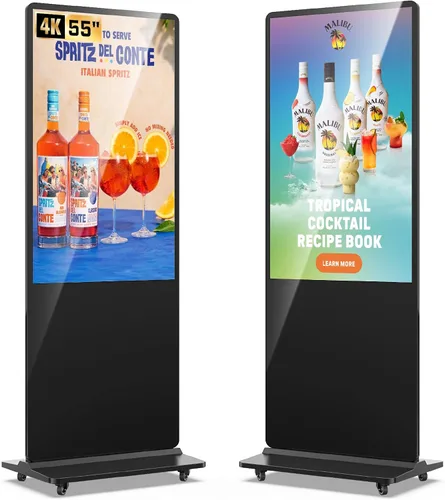 Vista 10 de MWE 32 pulgadas piso interior de pie señalización digital, sistema CMS, quiosco de exhibición de publicidad, pantalla LCD tótem comercial póster
