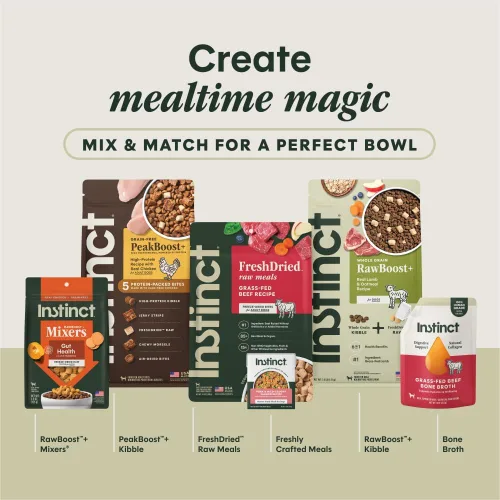 Vista 8 de Instinct Be Natural, alimento seco natural para perros, croquetas con recubrimiento crudo - pollo real y arroz integral, bolsa de 4.5 lb