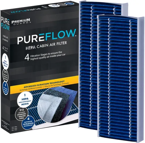 Vista 3 de Filtro de aire de habitáculo HEPA PureFlow PC5764HX Compatible con Nissan Frontier 2005-2020, Pathfinder 2005-2012, Xterra 2005-2015, Pickup