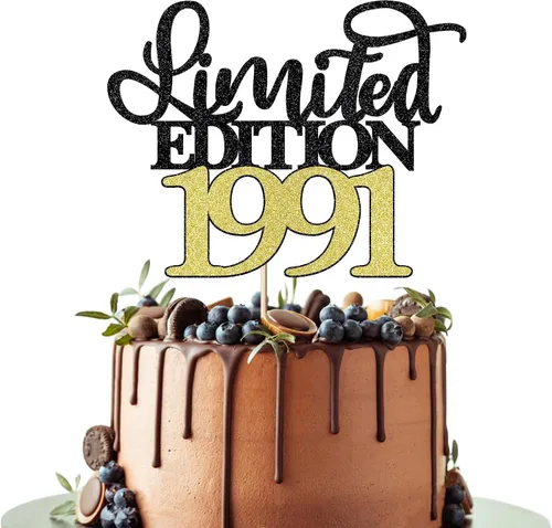 Vista 22 de Decoración para tartas de edición limitada de 1935, decoración de pastel de feliz cumpleaños 90, hombres y mujeres animan 90 años/90 y fabulosa