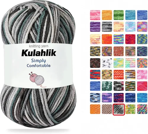 Vista 65 de 50g (1x50g) Hilo Acrílico para Crochet y Tejido, Hilo Degradado Colorido, 1 Rollo de Madejas, Hilo Acrílico Multicolor, Perfecto para Proyectos