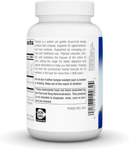 Vista 4 de Planetary Herbals Triphala 1000mg - 90 Tabletas
