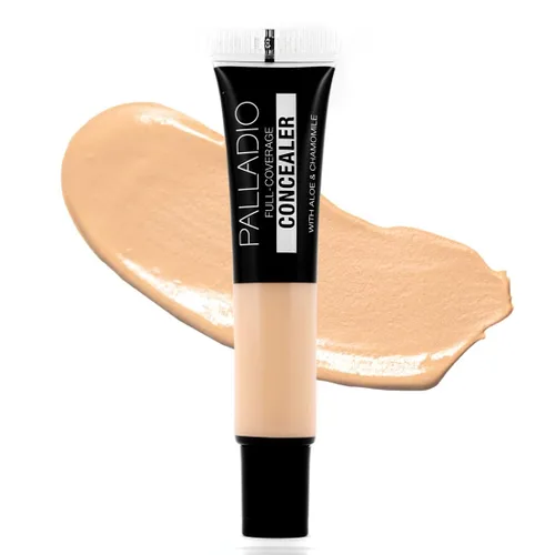 Vista 13 de Palladio Corrector de cobertura completa – Fórmula cremosa para rostro y debajo de los ojos, disfraza ojeras, manchas, líneas finas, unifica el tono
