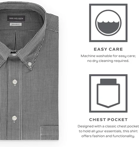 Vista 6 de Van Heusen Men's Dress Shirts Regular Fit Silky Poplin Solid