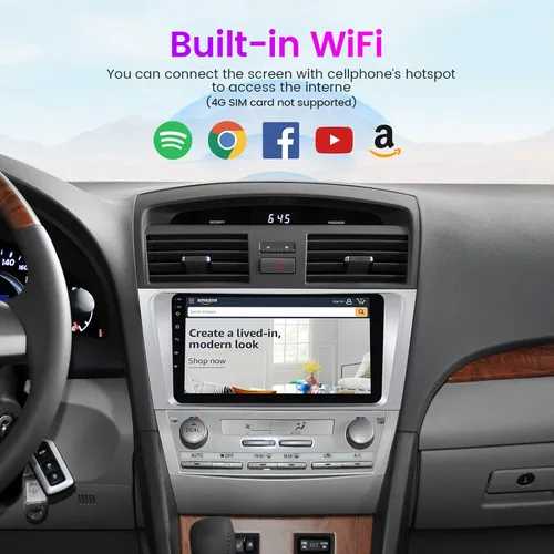Vista 7 de MekedeTech Radio de coche Android 12 para Toyota Camry 2007 2008 2009 2010 2011 soporte inalámbrico Carplay Android Auto, pantalla táctil