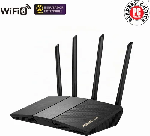 Vista 2 de [Usado] ASUS Router AX3000 WiFi 6 (RT-AX57) - Router de Internet inalámbrico Gigabit de doble banda, juegos y transmisión, compatible con AiMesh