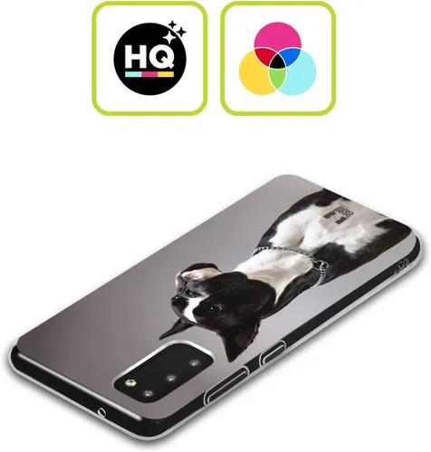 Vista 2 de Head Case Designs Funda de gel tipo bóxer para perros en blanco y negro [protección de grado militar] compatible con Samsung Galaxy S21 5G