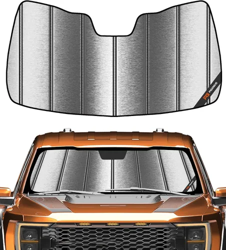 Vista 21 de Pigenius Parasol para parabrisas para Ford F-150 2021-2025 Parasol para ventana delantera - AstraGuard Plateado