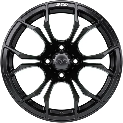 Vista 13 de GTW Spyder - Rueda de aluminio para carrito de golf de 12 pulgadas 12x7 4-4 pernos desplazamiento de 3:4 (azul/negro)