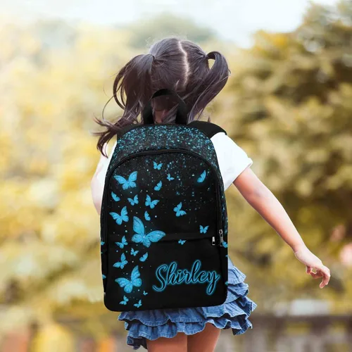 Vista 6 de M YESCUSTOM Mochila personalizada casual con nombre, multifuncional, para adolescentes, niñas, niños, mochilas escolares para niños, 0705-10