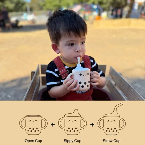 Vista 2 de Barks & Babbles Boba Baby Silicone Training Sippy Cup