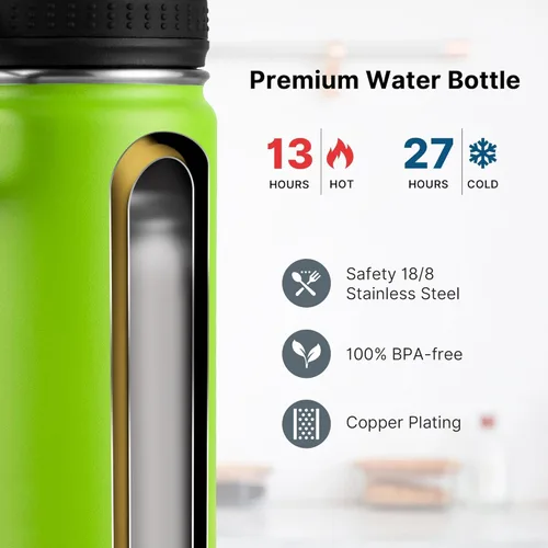 Vista 5 de koodee Botella de agua para niños, botella de agua de acero inoxidable de 12 onzas con aislamiento al vacío para la escuela, botella de agua de boca