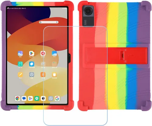 Vista 12 de Funda de TPU para tablet Onn 12.1 Pro 2024 + vidrio templado HD, carcasa de silicona protectora trasera – 9 dureza anti-arañazos protector